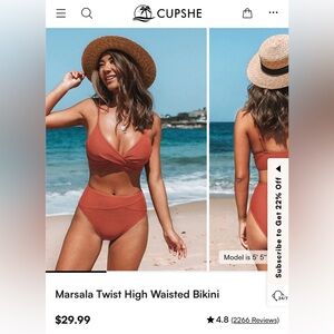 Women's Rust high waist Bikini Set